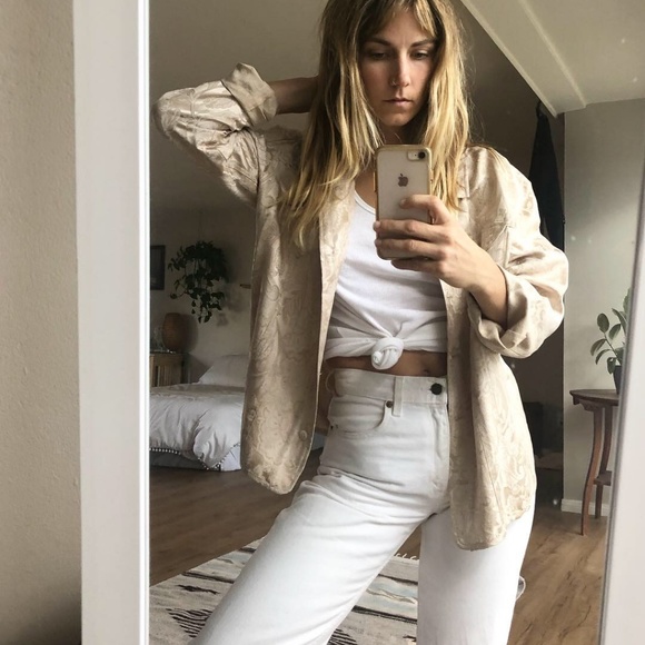 Vintage Cream Silk Blouse - Picture 4 of 5